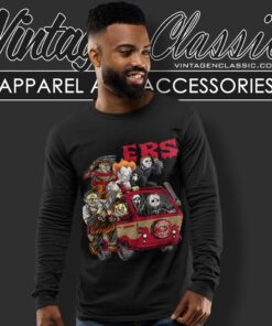 San Francisco 49ers Horror Movies Characters Halloween Shirt Long Sleeve Tee