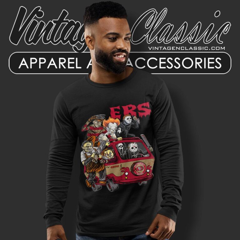 San Francisco 49ers Horror Movies Characters Halloween Shirt Long Sleeve Tee San Francisco 49ers Horror Movies Characters Halloween Shirt Long Sleeve Tee