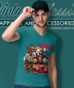 San Francisco 49ers Horror Movies Characters Halloween Shirt V Neck TShirt