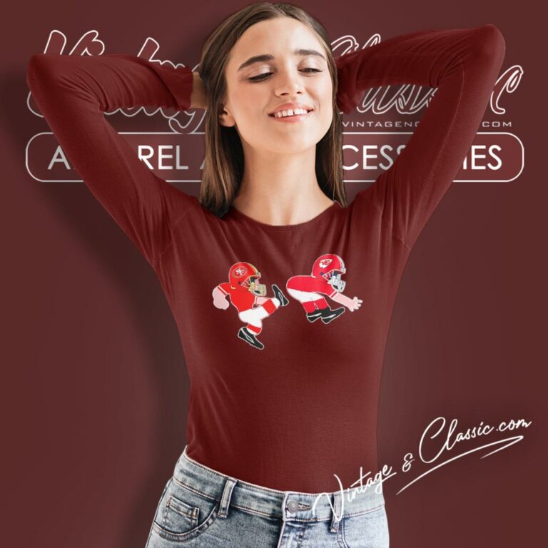 San Francisco 49ers Kicks Kansas City Chiefs Long Sleeve Tee San Francisco 49ers Kicks Kansas City Chiefs Long Sleeve Tee