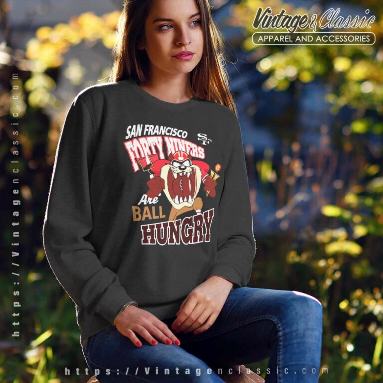 San Francisco 49ers Taz Looney Tunes Sweatshirt San Francisco 49ers Taz Looney Tunes Sweatshirt