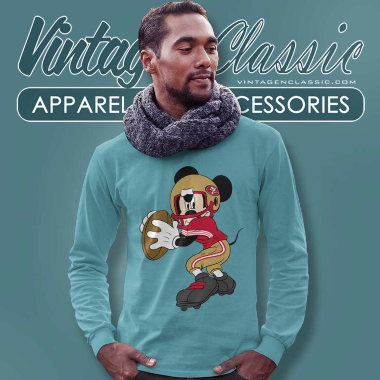 San Francisco 49ers Mickey Mouse Disney Long Sleeve Tee San Francisco 49ers Mickey Mouse Disney Long Sleeve Tee