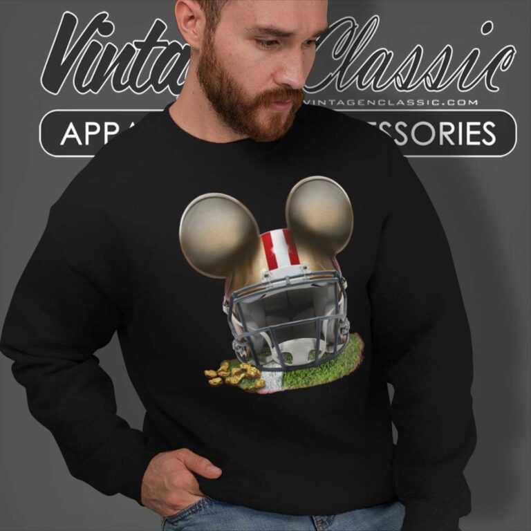 San Francisco 49ers Mickey Mouse Super Bowl Lviii Sweatshirt San Francisco 49ers Mickey Mouse Super Bowl Lviii Sweatshirt