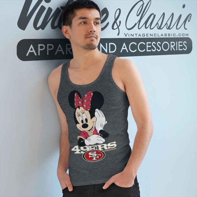 San Francisco 49ers Minnie Mouse Tank Top Racerback San Francisco 49ers Minnie Mouse Tank Top Racerback