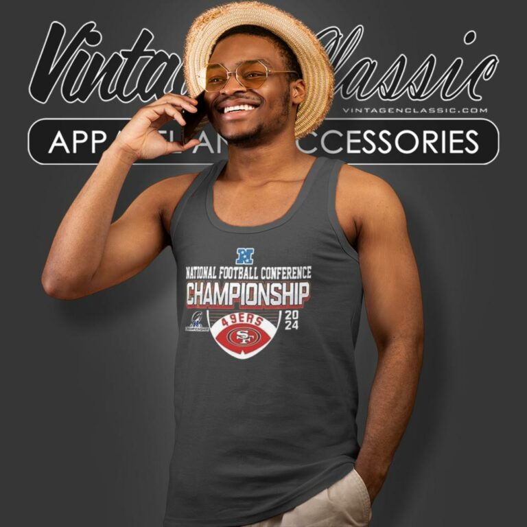 San Francisco 49ers Nfc American Football Conference Championship 2023 2024 Tank Top Racerback San Francisco 49ers Nfc American Football Conference Championship 2023 2024 Tank Top Racerback