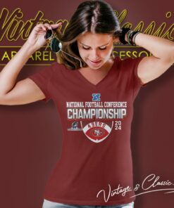 San Francisco 49ers Nfc American Football Conference Championship 2023 2024 V Neck TShirt