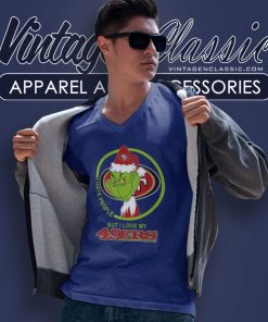 San Francisco 49ers Nfl Christmas Grinch Shirt I Hate People But I Love My San Francisco 49ers V Neck TShirt