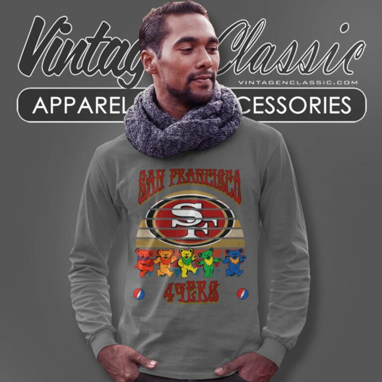 San Francisco 49ers Nfl Grateful Dancing Bears Retro Long Sleeve Tee San Francisco 49ers Nfl Grateful Dancing Bears Retro Long Sleeve Tee