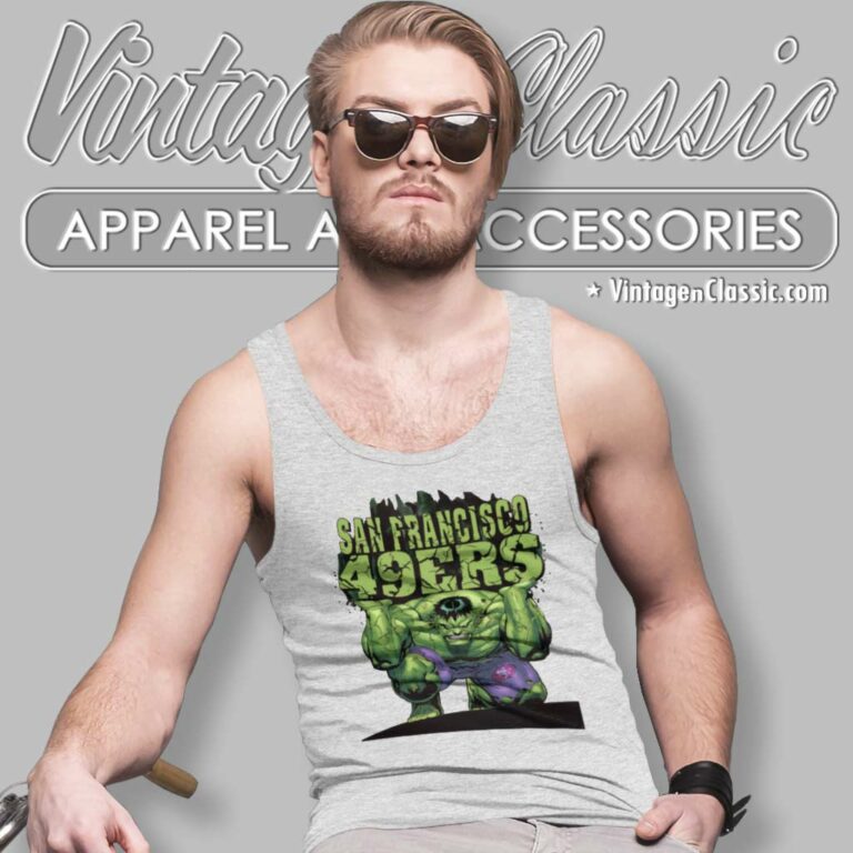 San Francisco 49ers Nfl Hulk Avengers Tank Top Racerback San Francisco 49ers Nfl Hulk Avengers Tank Top Racerback