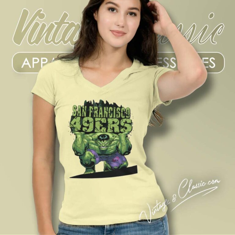 San Francisco 49ers Nfl Hulk Avengers V Neck TShirt San Francisco 49ers Nfl Hulk Avengers V Neck TShirt