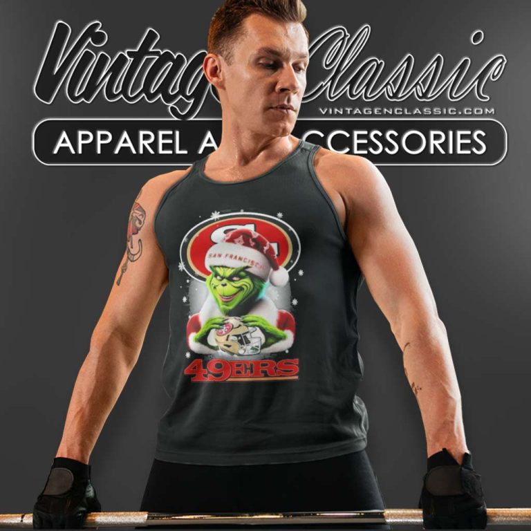 San Francisco 49ers Santa Grinch Christmas Love Tank Top Racerback San Francisco 49ers Santa Grinch Christmas Love Tank Top Racerback