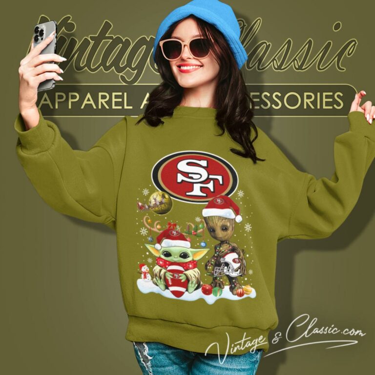 San Francisco 49ers Shirt Baby Yoda And Groot Santa Christmas Sweatshirt San Francisco 49ers Shirt Baby Yoda And Groot Santa Christmas Sweatshirt