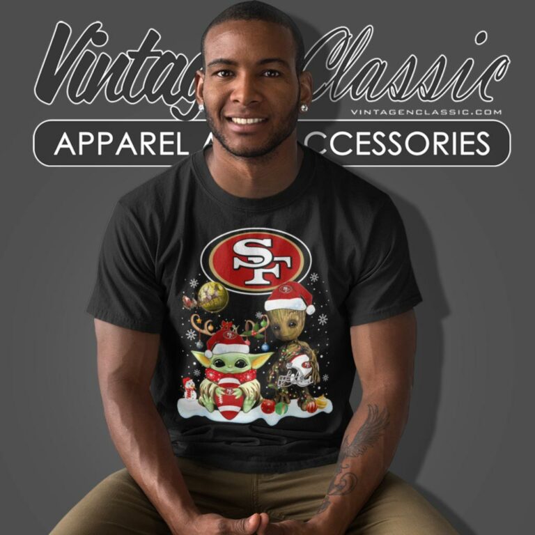 San Francisco 49ers Shirt Baby Yoda And Groot Santa Christmas T Shirt San Francisco 49ers Shirt Baby Yoda And Groot Santa Christmas T Shirt