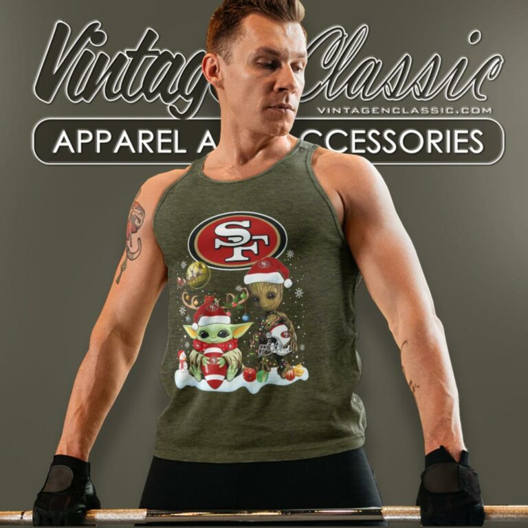 San Francisco 49ers Shirt Baby Yoda And Groot Santa Christmas Tank Top Racerback San Francisco 49ers Shirt Baby Yoda And Groot Santa Christmas Tank Top Racerback