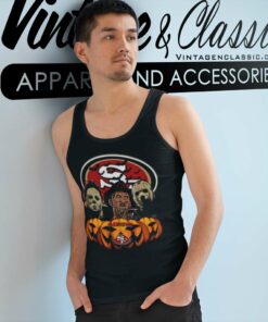 San Francisco 49ers Shirt Michael Myers Freddy Krueger Jason Voorhees Halloween Tank Top Racerback