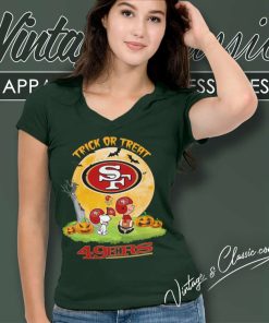 San Francisco 49ers Shirt Snoopy Trick Or Treat Halloween V Neck TShirt