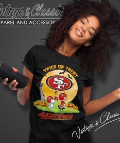 San Francisco 49ers Shirt Snoopy Trick Or Treat Halloween Women TShirt