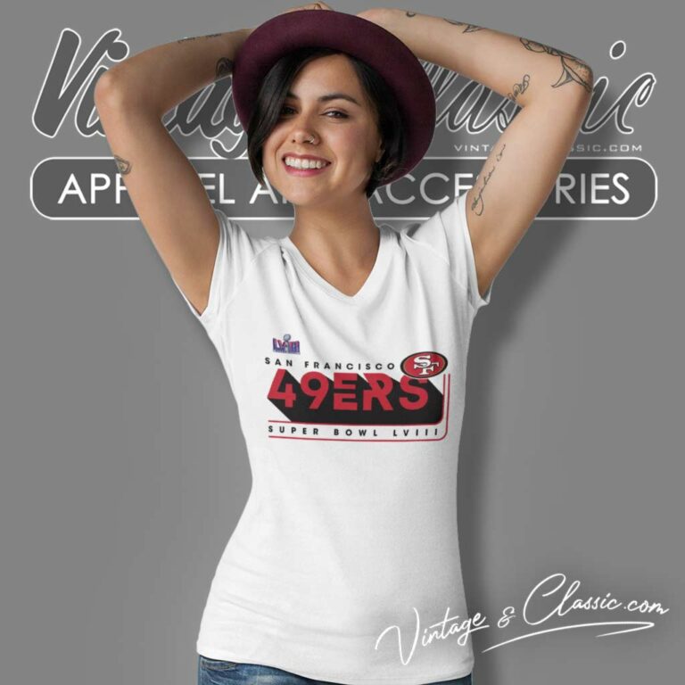 San Francisco 49ers Shirt Super Bowl Lviii V Neck TShirt 1 San Francisco 49ers Shirt Super Bowl Lviii V Neck TShirt 1