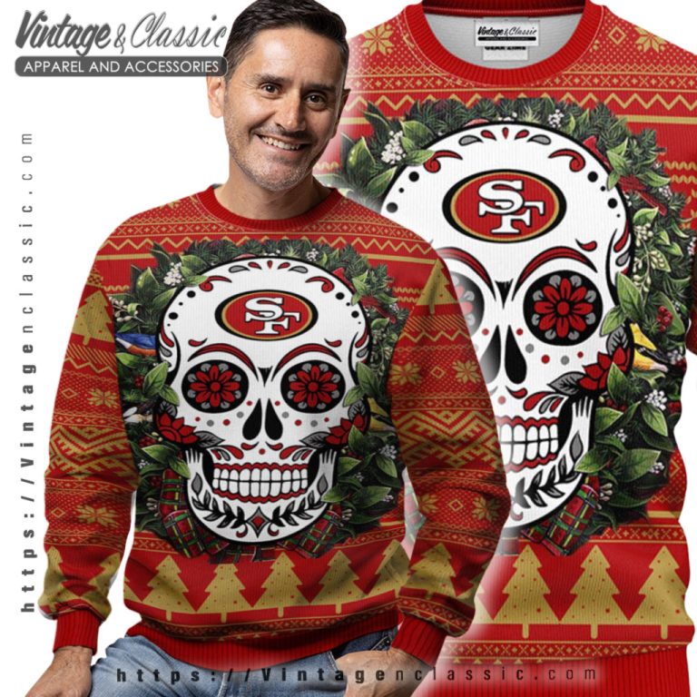San Francisco 49ers Skull Ugly Christmas Sweater Men Ugly Sweater San Francisco 49ers Skull Ugly Christmas Sweater Men Ugly Sweater