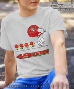 San Francisco 49ers Snoopy Woodstock Team Walking T shirt