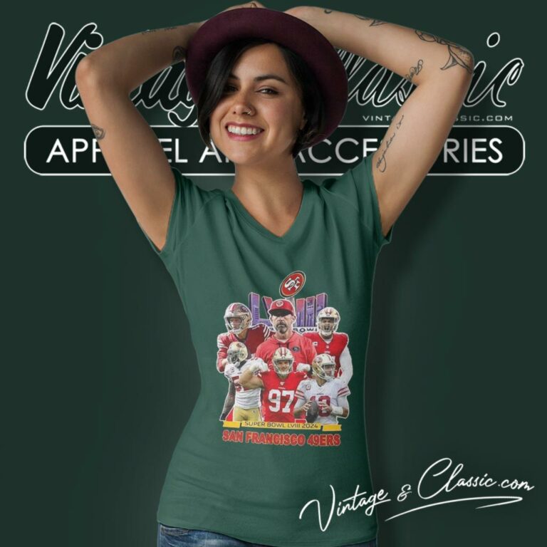 San Francisco 49ers Super Bow Lviii 2024 V Neck TShirt San Francisco 49ers Super Bow Lviii 2024 V Neck TShirt