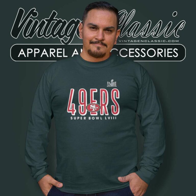San Francisco 49ers Super Bowl Lviii Cheer Long Sleeve Tee San Francisco 49ers Super Bowl Lviii Cheer Long Sleeve Tee