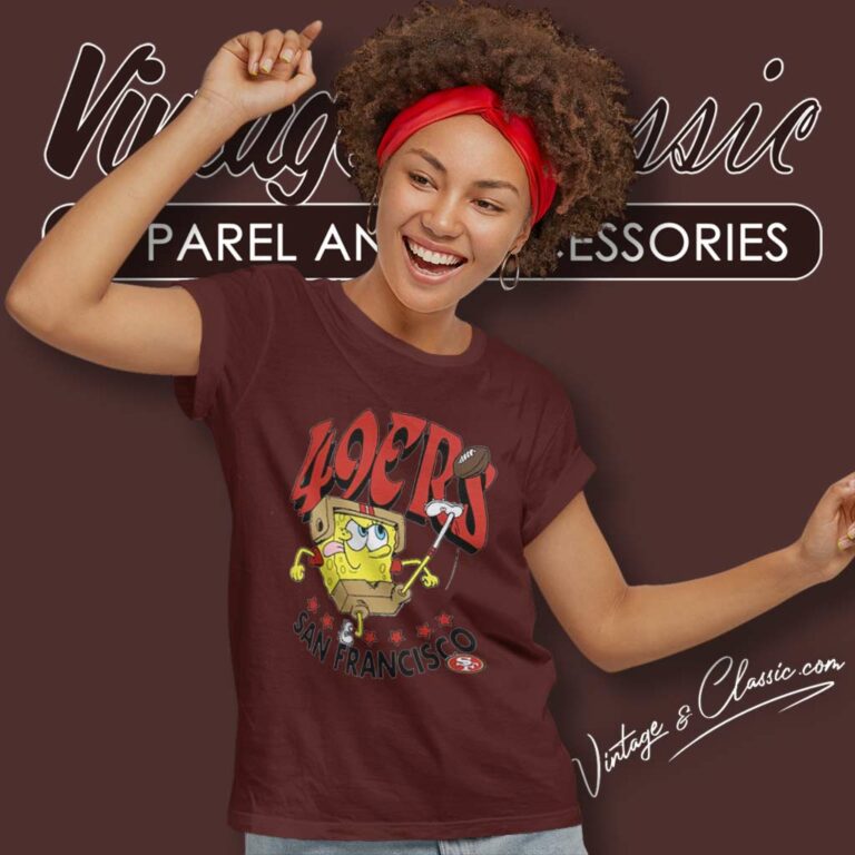 San Francisco 49ers Super Bowl Lviii X Spongebob Squarepants Women TShirt San Francisco 49ers Super Bowl Lviii X Spongebob Squarepants Women TShirt