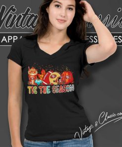 San Francisco 49ers Tis The Season Halloween V Neck TShirt