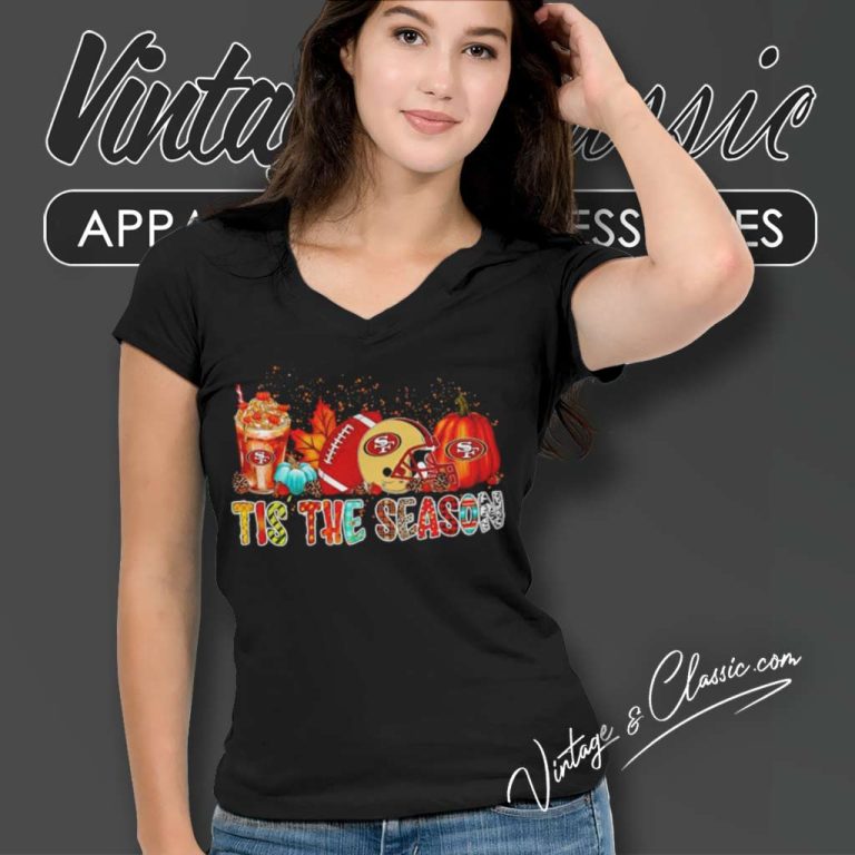 San Francisco 49ers Tis The Season Halloween V Neck TShirt San Francisco 49ers Tis The Season Halloween V Neck TShirt