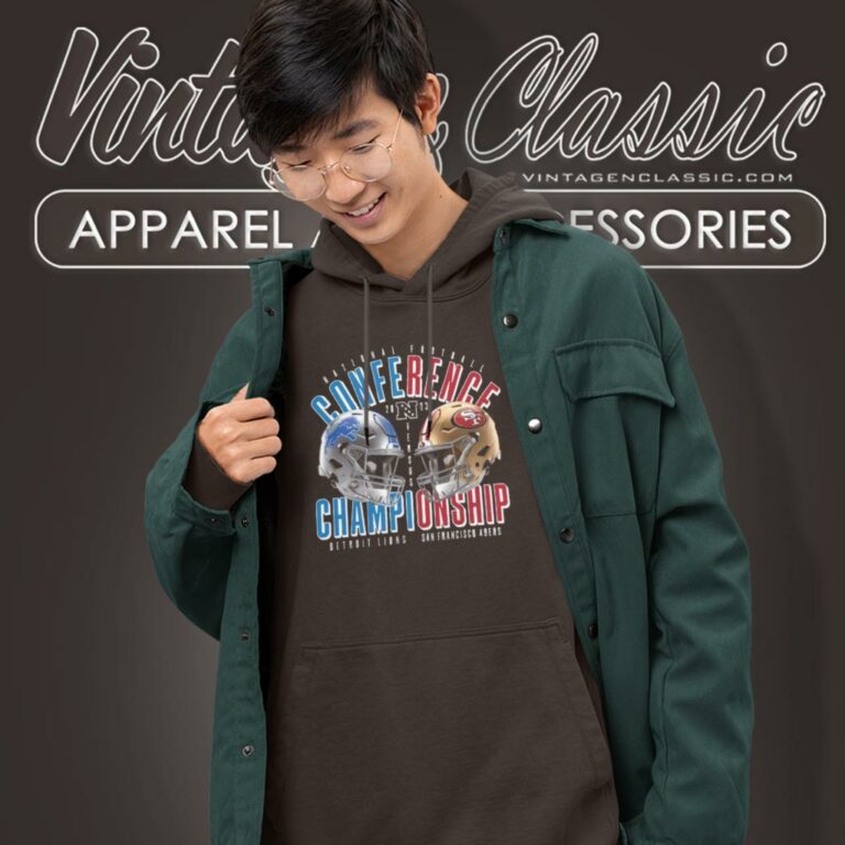 San Francisco 49ers Vs Detroit Lions 2023 Nfc Championship Matchup Hoodie San Francisco 49ers Vs Detroit Lions 2023 Nfc Championship Matchup Hoodie