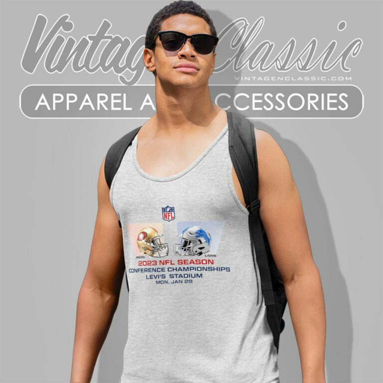 San Francisco 49ers Vs Detroit Lions Nfl Conference Championships Season 2023 Tank Top Racerback San Francisco 49ers Vs Detroit Lions Nfl Conference Championships Season 2023 Tank Top Racerback