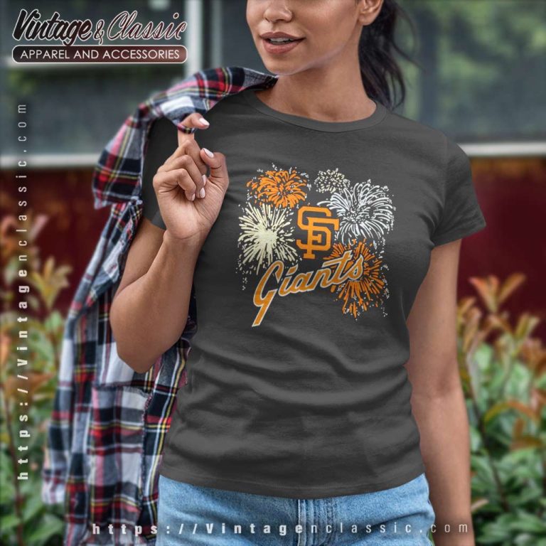 San Francisco Giants Fireworks 4th Of July Women TShirt San Francisco Giants Fireworks 4th Of July Women TShirt