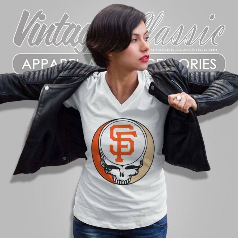 San Francisco Giants Grateful Dead Steal Your Face V Neck TShirt San Francisco Giants Grateful Dead Steal Your Face V Neck TShirt