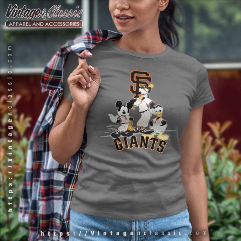 San Francisco Giants Mickey Mouse Donald Duck Goofy Women TShirt San Francisco Giants Mickey Mouse Donald Duck Goofy Women TShirt