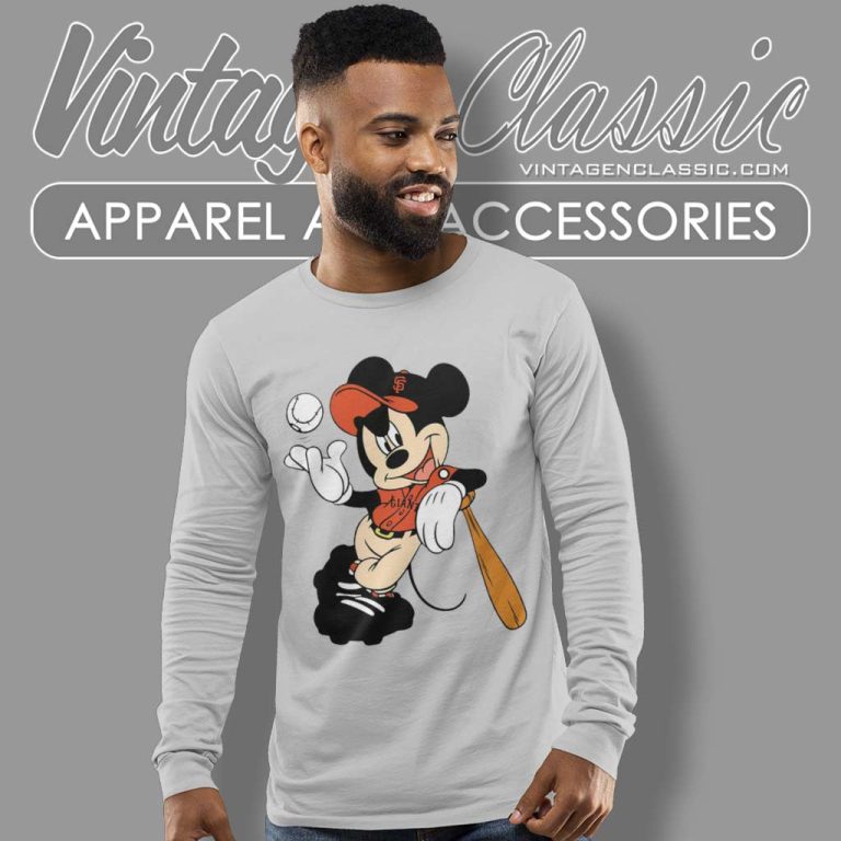 San Francisco Giants Mickey Mouse Long Sleeve Tee San Francisco Giants Mickey Mouse Long Sleeve Tee