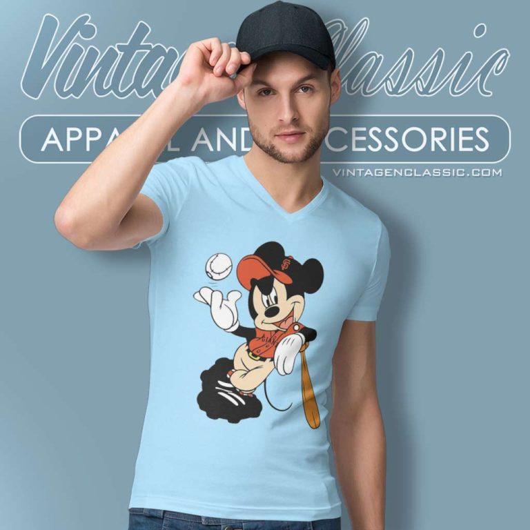 San Francisco Giants Mickey Mouse V Neck TShirt San Francisco Giants Mickey Mouse V Neck TShirt