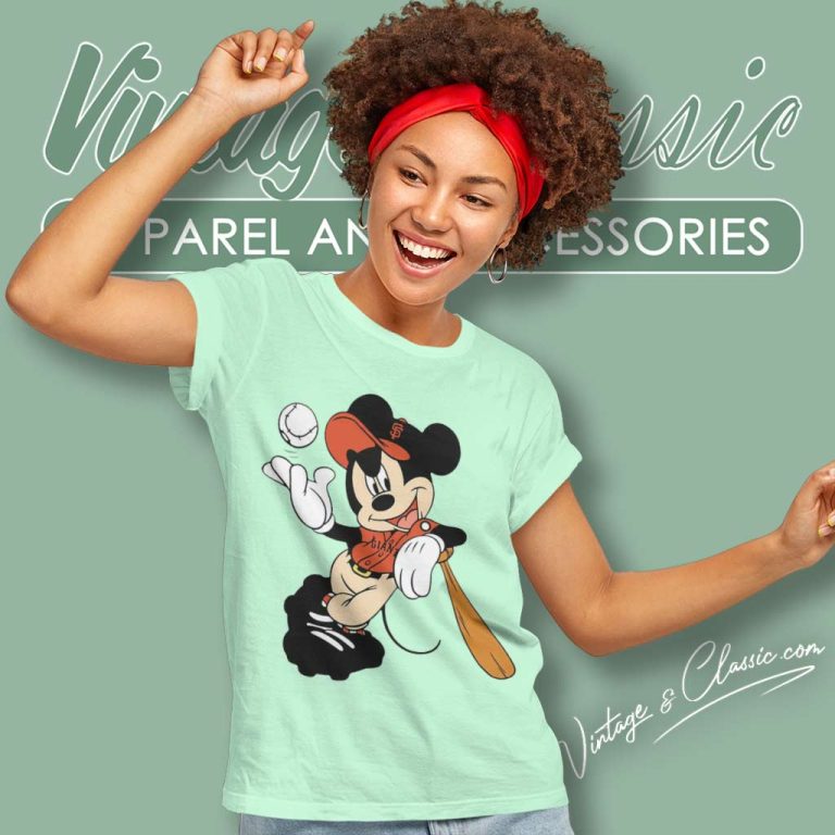 San Francisco Giants Mickey Mouse Women TShirt San Francisco Giants Mickey Mouse Women TShirt