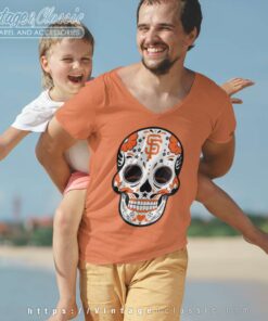 San Francisco Giants Sugar Skull V Neck TShirt