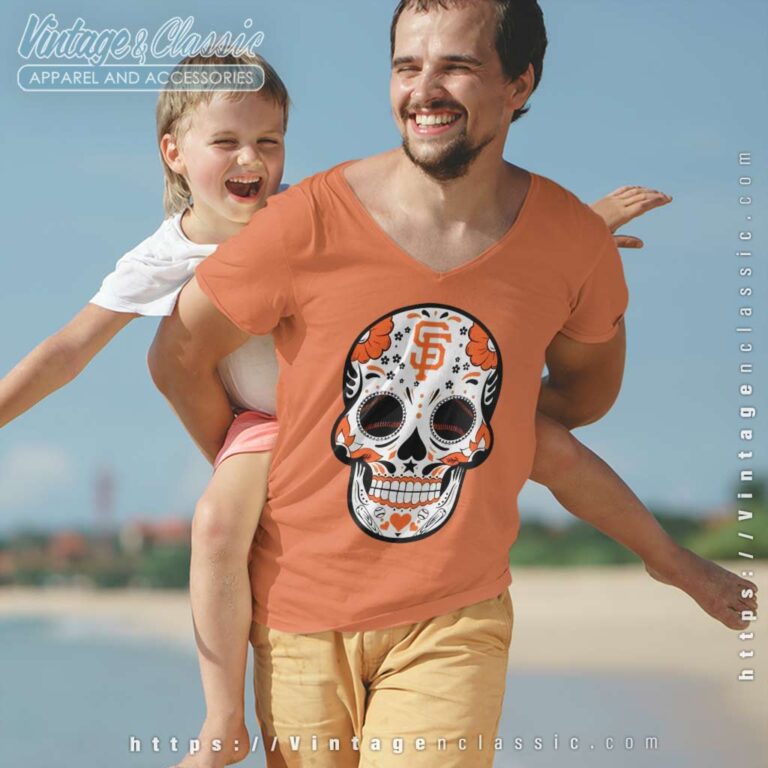 San Francisco Giants Sugar Skull V Neck TShirt San Francisco Giants Sugar Skull V Neck TShirt