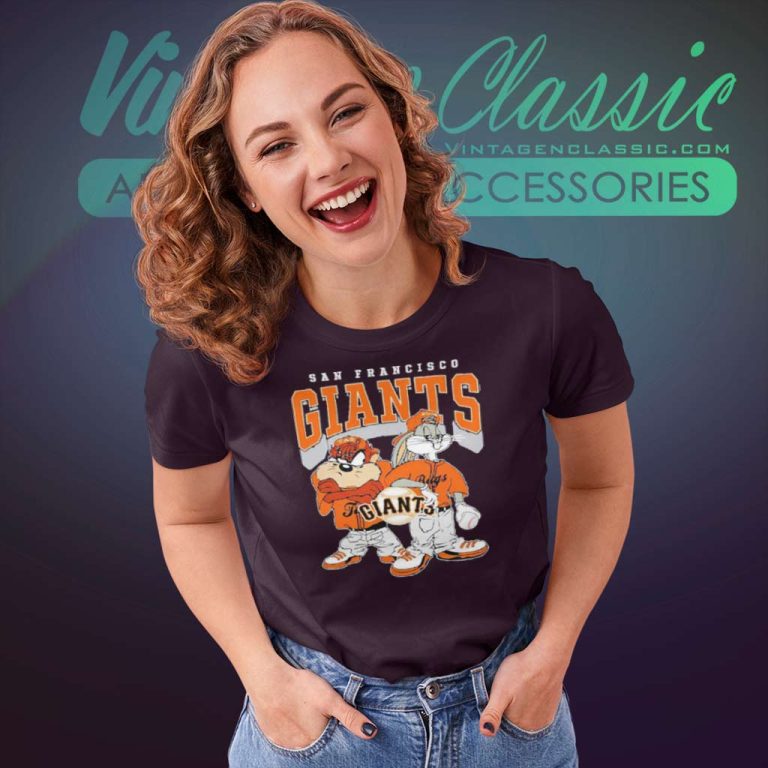 San Francisco Giants Taz And Bugs Players Women TShirt San Francisco Giants Taz And Bugs Players Women TShirt