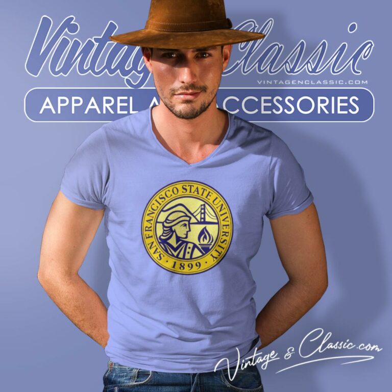 San Francisco State University Logo V Neck TShirt San Francisco State University Logo V Neck TShirt
