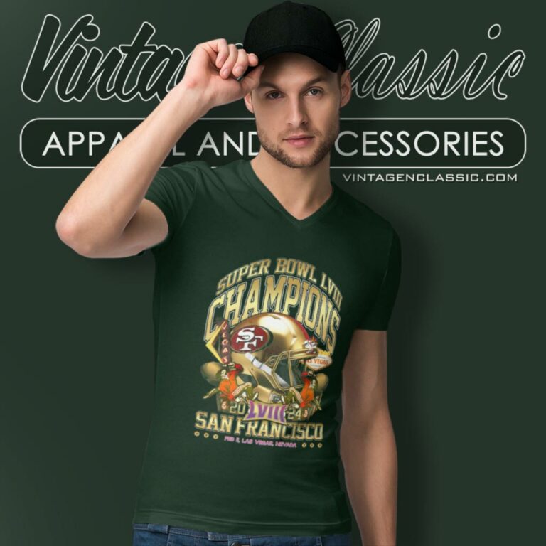 San Francisco Super Bowl Champions 2024 Gold Rush V Neck TShirt San Francisco Super Bowl Champions 2024 Gold Rush V Neck TShirt