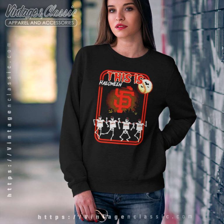 San Francisco This Is Halloween Baseball Sweatshirt San Francisco This Is Halloween Baseball Sweatshirt