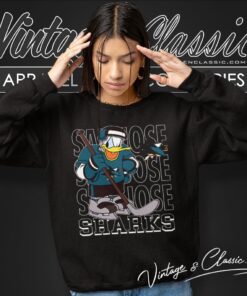San Jose Sharks Donald Duck Hockey Shirt 2 San Jose Sharks Donald Duck Hockey Shirt Sweatshirt