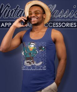 San Jose Sharks Donald Duck Hockey Shirt 3 San Jose Sharks Donald Duck Hockey Shirt Tank Top Racerback