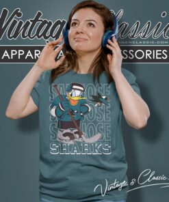 San Jose Sharks Donald Duck Hockey Shirt 6 San Jose Sharks Donald Duck Hockey Shirt Women T shirt