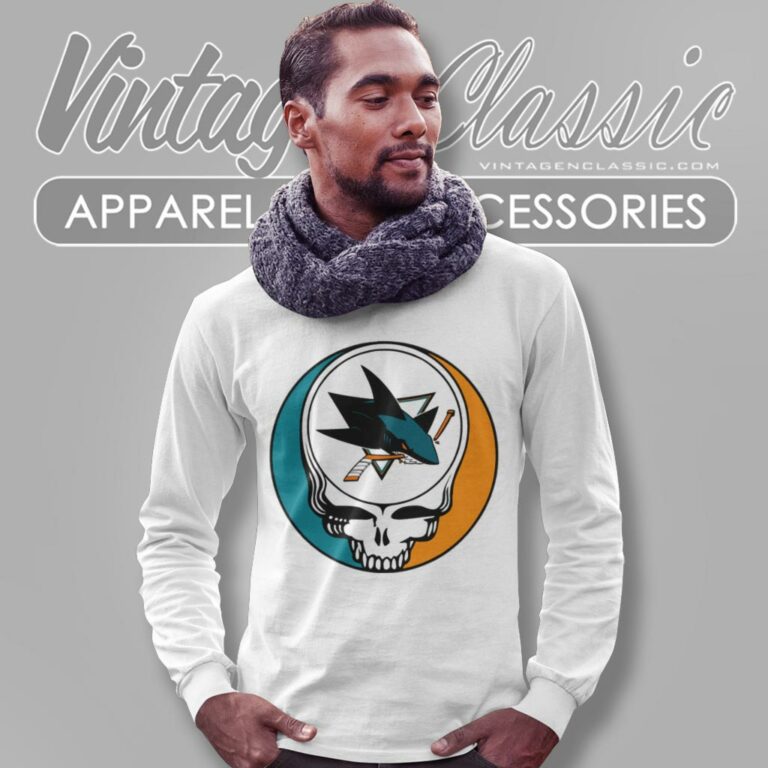 San Jose Sharks Grateful Dead Steal Your Face Long Sleeve Tee San Jose Sharks Grateful Dead Steal Your Face Long Sleeve Tee