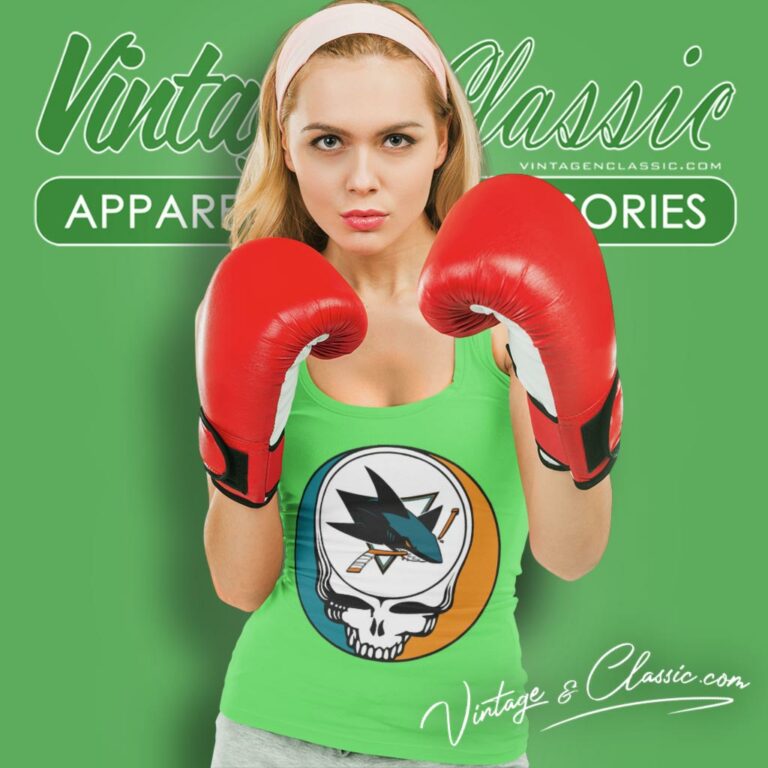 San Jose Sharks Grateful Dead Steal Your Face Tank Top Racerback San Jose Sharks Grateful Dead Steal Your Face Tank Top Racerback