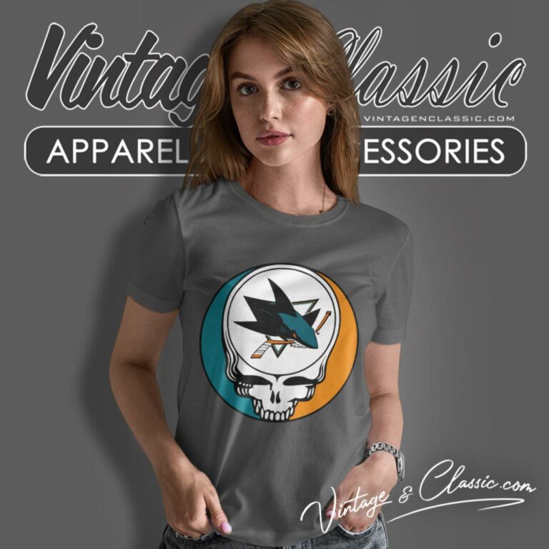 San Jose Sharks Grateful Dead Steal Your Face Women T Shirt San Jose Sharks Grateful Dead Steal Your Face Women T Shirt