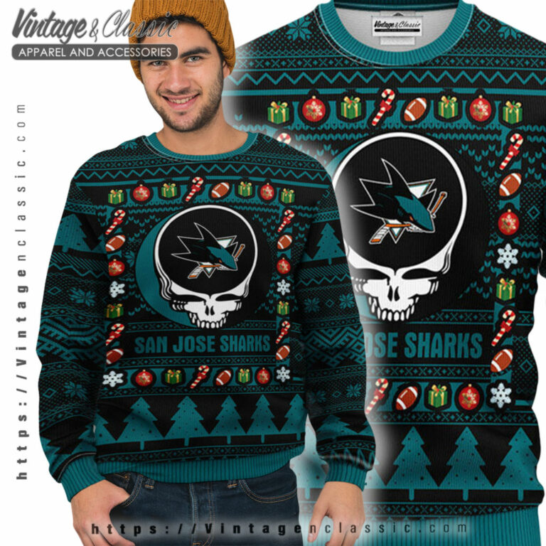 San Jose Sharks Grateful Dead Ugly Sweater Ugly Sweater San Jose Sharks Grateful Dead Ugly Sweater Ugly Sweater